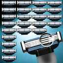 Mach 3 Razor Refills for Men, Razor Blade Refills for Men, 24 PCS Triple-Layer Blades Compatible with mach 3 razor blades refills and Mach3 Razors, Precision Shaving Pack