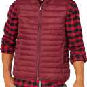 Amazon Essentials Mens Lightweight Water-Resistant Packable Puffer Vest (Medium, Dark Red)
