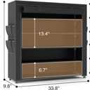 LANTEFUL Shoe Rack with Covers 5 Tier Tall Shoe Rack Organizer Large Capacity Shoe Shelf Storage 20-24 Pairs Space Saving Free Standing Shoe Storage Organizer for Closet, Entryway, Dorm, Black, 6 Tier - 33.8"W