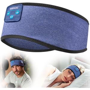 Voerou Sleep Headphones Wireless Bluetooth Sweatproof Headband, Sleeping Headphones with Ultra-Thin Stereo Speakers for Side Sleepers, Sleeping, Workout, Running, Yoga, Air Travel, Meditation