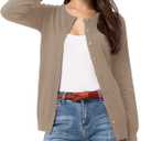 GRACE KARIN Womens Long Sleeve Knit Cardigan Sweaters Casual Dressy Open Front Button Down Cardigans Spring Outfits M Khaki (Beige, M)