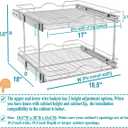 OCG 2 Tier Pull Out Cabinet Organizer (18.5" W x 18" D), Pull Out Drawers for Kitchen Cabinets, Pull Out Shelves for Base Cabinet Organization in Kitchen Bathroom Pantry, Chrome Finish