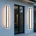 MELUCEE 2 Pack 32 inch Outdoor Wall Light for Porch 5 Color Dimmable | Modern LED Long Wall Lights Fixture,Exterior Linear Lighting Wall Mount for House Patio Garage,IP65 Waterproof,3000K-6000K