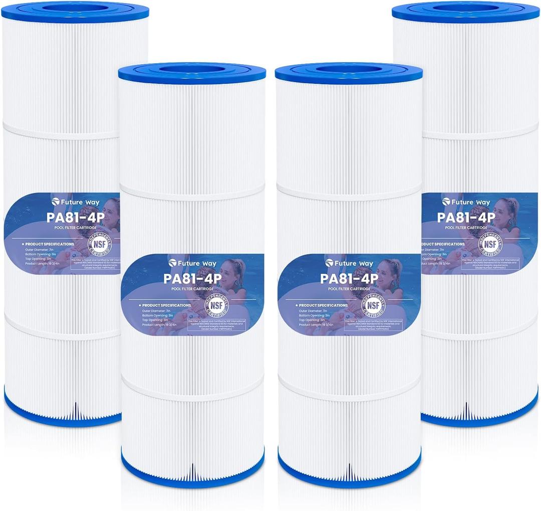 Future Way 4-Pack C3030 Pool Filter Cartridges Replacement for Hayward Swim Clear C580E, C3030, C3025, C3020, Replace Pleatco PA81, Hayward CX580XRE, 325 sq.ft