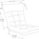 QILLOWAY Outdoor Rocking Chair Cushions Set of 2, 100% Polyester Waterproof Patio Rocking Chair Cushion, High Back Weatherproof Chair Pad for Adirondack & Outdoor Furniture, Gray,White