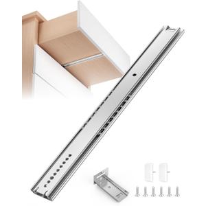 2 Pack 18 Inch Center Mount Drawer Slides, Hidden Undermount, Heavy Duty Concealed Central Rails, 3/4 Extension, Bottom Glide Track Runners for Kitchen Cabinets, Chest of Drawers, Dressers