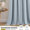 MIULEE Light Blue Blackout Curtains for Bedroom Living Room 63 Inches Long 2 Panels, Thermal Insulated Room Darkening Drapes Grommet Noise Reducing Light Blocking Window Treatments 40x63 Inch