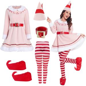 Womens Holiday Budby The Costumes Set Adult Dress Christmas Cosplay Holiday Party Costumes , Medium 