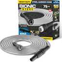 Bionic Steel 75 Ft Garden Hose with Nozzle, Premium 304 Stainless Steel Metal Water Hose 75Ft, Flexible, Rust Proof, Lightweight, Heavy Duty, Crush Resistant Fittings, Easy Coil, 500 PSI, 2025 Model