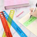 11.81 Inch Flexible Ruler, 3PCS Translucent Plastic Rulers/ Shatterproof Bendy Rulers with Inches and Centimeters, Bendable Straight Gradient Folding Rulers for Home, School, Classroom, Office