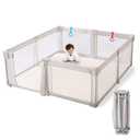 Doradotey Baby Playpen, Quick Setup Portable Baby Playard for Babies and Toddlers, Foldable Playpen Fence Indoors & Outdoor, Breathable Mesh Anti-Fall Play Pen 71x71, Grey