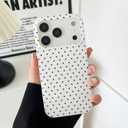 ZTOFERA for iPhone 17 Pro Case with Cute Aesthetic Polka Dot, Fashion Simple Dot Print Pattern for Women Men,Soft TPU Slim Glossy Shockproof Case Cover(White)