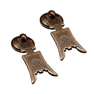 Tiazza 2Pcs Chinese Style Vintage Furniture Drawer Brass Pulls Handle Jewelry Box Wardrobe Door Small Handle