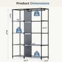 NEWBULIG 41'' Portable Closet Wardrobe with Fabric Cover & Hanging Rod, 40.7" L x 17.5" W x 64.2" H