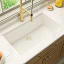 Ruvati 32x19-in Arctic White Granite Undermount Kitchen Sink - RVG2080WH, 33 inch