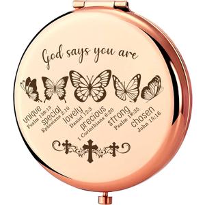 UTKHCYW Healing Gifts Compact Mirror - God Says You are, Christian Gifts for Women Mini Mirror, Butterfly Appreciation Gifts, Religious Inspire Gifts for/ Wife/ Mom/ Friends/ Grandma/ Sister