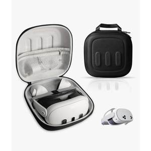 Q3S Hard Carrying Case for Meta Quest 3/Quest 3S VR Headset, Touch Controller, Original Fabric Strap & Accessories, Ideal for Travel & Home Storage with Comfort Protection