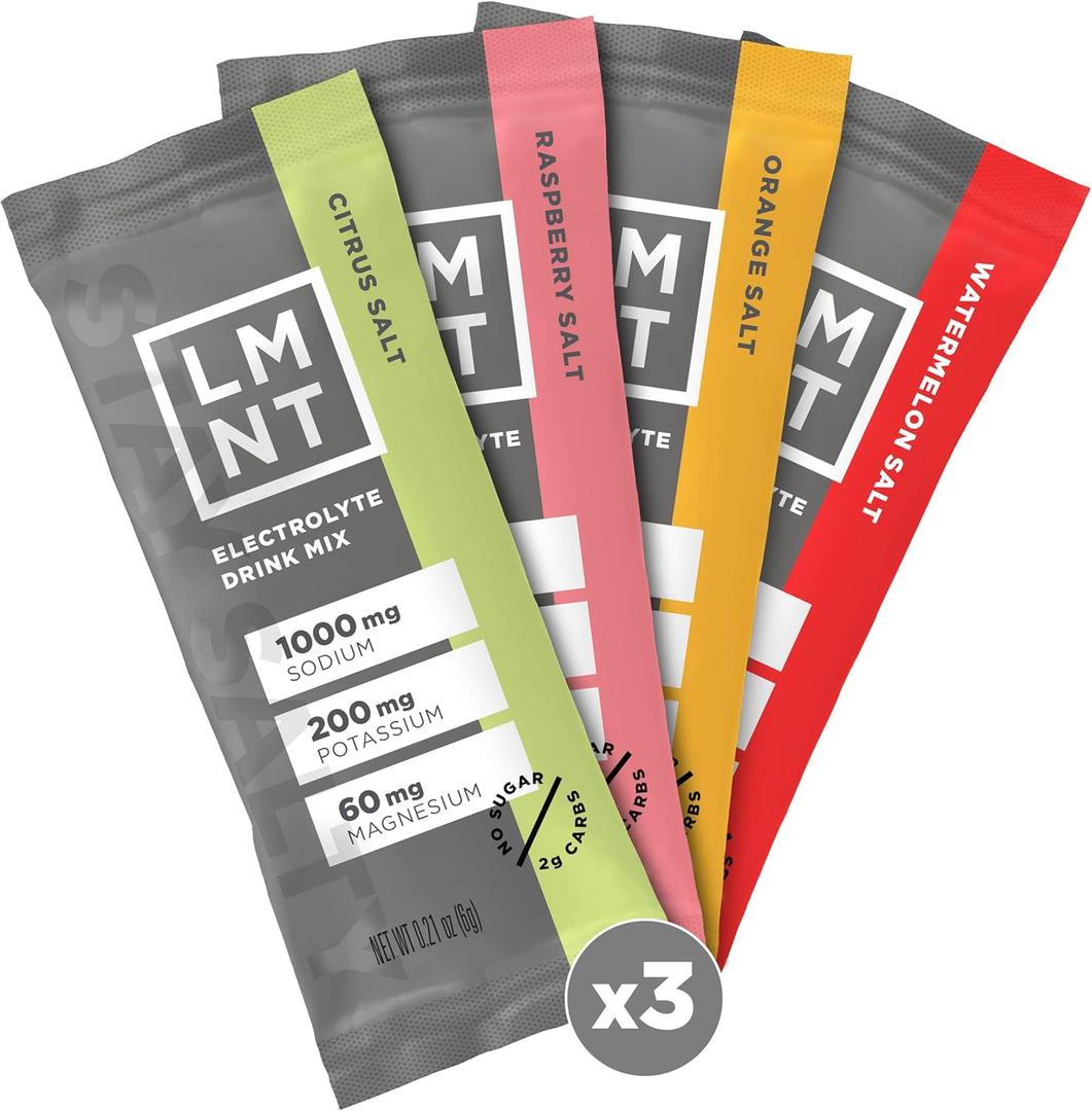 LMNT Zero Sugar Electrolytes - Variety Pack | Drink Mix | 12-Count (BB 10/2026)
