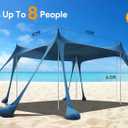 Osoeri Beach Tent, Camping Sun Shelter UPF50+ with 8 Sandbags, Sand Shovels, Ground Pegs & Stability Poles, Outdoor Shade Beach Canopy for Camping Trips, Fishing, Backyard Fun or Picnics