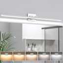 VOLISUN Modern Bathroom Vanity Light 48 inch, Rotatable, 30W Dimmable 5CCT Led Bathroom Light Fixture Over Mirror, Chrome Vanity Light for Bathroom Mirror Cabinets-ETL Certificated