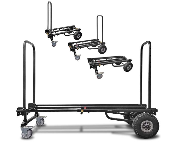 AxcessAbles Heavy Duty Foldable Hand Cart with Wheels, 700lb Capacity Platform Truck for Luggage, Equipment, DJ Gear, Utility Dolly, Moving Cart with Telescoping Frame to 4.6ft, Fully Assembled