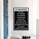 YSPCSUN Motivational Canvas Wall Art, In This Office Quote Single Panel Framed Canvas Poster for Living Room Office Decor, Black White Teamwork, 36x24inch