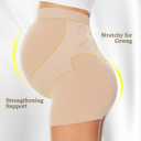 Womens Seamless Maternity Boyshort Underwear Over Bump, Pregnancy High Waisted Shapewear Panties for Support Belly, 
