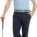 Rouen Polo Shirts for Men Dry Fit Performance Heather Stripe Golf Polo Moisture Wicking Lightweight Breathable Golf Shirts (L)