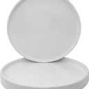 2 Pack Ceramic Plant Saucer Pot Tray 6 Inch, Planter Saucers 4 5 6 7 8 9 10 11 12 13 Inch for Indoors Outdoor, Durable Sturdy Flower Drainage drip Water Tray for Glazed Pots Base (6.4 Inch-White)