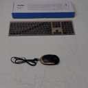 Wireless Keyboard and Mouse, Vssoplor 2.4GHz Rechargeable Compact Quiet Full-Size Keyboard and Mouse Combo with Nano USB Receiver for Windows, Laptop, PC, Notebook-Black Gold