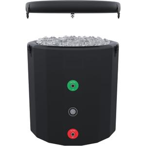 Inflatable Cold Plunge Tub  Portable Ice Bath with Insulated Lid, Water Chiller Compatible, Durable & Easy to Athletes, Recovery, Home & Outdoors (Black, 39.37"  39.37"  37.40")