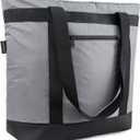 BeeGreen Cooler Bag Soft Leakproof Insulated Tote with Zipper for Beach Travel Grocery (Gray)