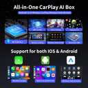 Magic Box 3.0 Max 2026 Upgrade, Support Netflix/YouTube/Dinsey+/Prime Video/TF Card etc., Qualcomm Multi-Core Streaming Video Box with Wireless CarPlay & Android Auto Adapter