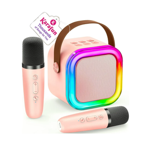 Karaoke Machine for Kids, 2026 TOP Toys Birthday Gifts Ideas for Girls Ages 4, 5, 6, 7, 8, 9, 10, 12+ Years Old, Portable Mini MP3 Player with 2 Wireless Mics for Party, Rose Gold 