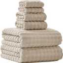 Oversized Bath Towels 40x80 Inches Extra Large Bath Sheets Set for Adults Thick Super Soft Quick Dry Highly Absobent Microfiber Shower Towels (Beige, 6PCS)