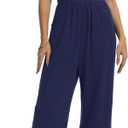 STOLKISS Women Casual Jumpsuits Summer Sleeveless Loose Jumpsuit Shoulder Strap Adjustable Long Pants Rompers with Pockets (Blue, M)