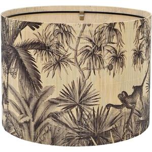 Floral Lampshade Tropical Plants Decorative Bamboo Made, 11.8 x 9 inches, Art Deco Design for Table and Floor Lamps (Coconut Tree)