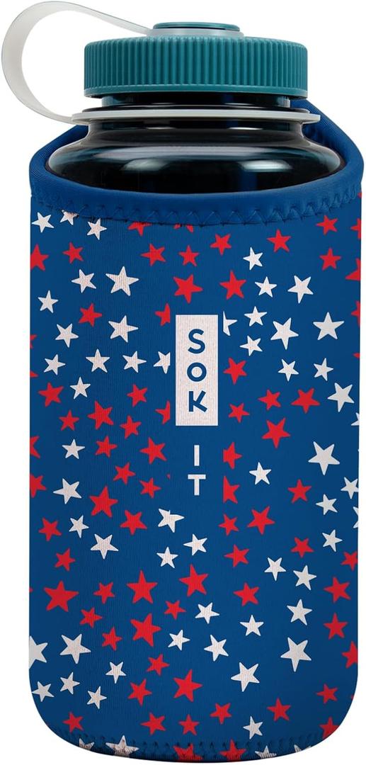 Sok It BotlSok Water Bottle Sleeve Insulated Neoprene Cover (Starry Splendor, Fits 32oz Nalgene)