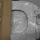 Toilet Seat Elongated with Cover Soft Close, Easy to Install, Plastic, White, Suitable to Elongated or Oval Toilets