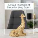 Sitting Giraffe Decorative Figurine Tall Animal Resin Decor & Sculpture Accent Figurines & Sculptures Home Decor for Office, Bedroom, Living Room 7.5" x 10", Gold