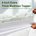 4 Inch Mattress Topper Memory Foam Cooling Bamboo King Size Back Pain