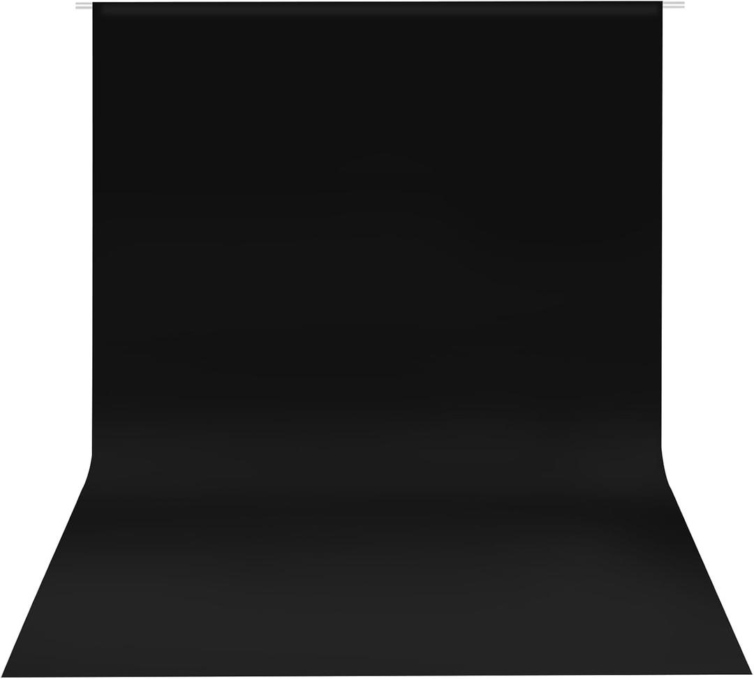 Hemmotop 10x8ft Black Photo Backdrop for Photoshoot, Large Drapes Well Photography Background for Wedding, Birthday, Graduation Party Photos, Video Recording