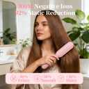 Go Brush Pro, 2026 Cordless Hair Straightener Brush 4 Adjustable Temperature 300 Million Negative Ions Portable USB Charging Travel Hair Straightener Suitable for All Hair Types (Pink)