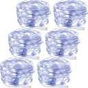 Macarrie 6 Pcs USB String Lights 33 ft 100 LED Fairy Lights Powered String for Christmas Indoor Outdoor Wedding Party Tree Home Festival Garden Decoration (Cool White)