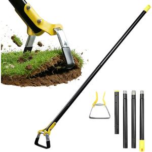 Stirrup Hoe,Effcient Scuffle Hoes with Sharp Blade,Adjustable Long-Handle Scuffle Hoe Garden Tool with 30-54 Inch,Action Hoe,Hula Hoes Garden Tool for Raised beds,Vegetable and Flower beds