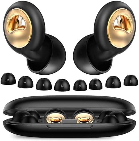 Ear Plugs for Sleeping, 45dB Ultra Soft Silicone Ear Plugs for Noise Reduction, Reusable Noise Cancelling Earplugs, 8-Pairs with Carrying Case for Side Sleep, Concert earplugs, Travel & Swimming