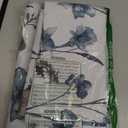 H.VERSAILTEX 100% Blackout Curtains for Bedroom Cattleya Floral Printed Drapes 63 Inches Long Leah Floral Pattern Full Light Blocking Drapes with Black Liner Rod Pocket 2 Panels, Grey/Blue
