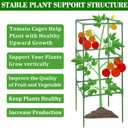 ZeeDix 4 Pack Tomato Cages for Garden 60 Inches, Heavy Duty Square Adjustable Tomato Trellis Cage Climbing Plant Support Trellis Plant Cages for Climbing Vegetables Flowers with 40Pcs Clips