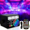 WUZSTAR Festival 3-in-1 Dance Desk Lamp with Remote Control, Strobe Effect and LED Pattern - Voice Controlled Music Sync, DJ Party, Club, Wedding, Disco, Halloween Xmas