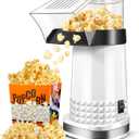4.5 Quarts No Oil Electric Popcorn Machine with Measuring Cup + Melts Butter, Quick & Easy Hot Air Popcorn Popper Maker with On/Off Switch, Etl Certified, Air Popper for Movie Nights Parties